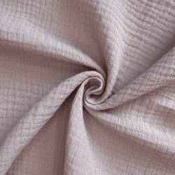 Ткань Муслин Жатый, цвет Пыльно-Розовый (на отрез)  в Азове