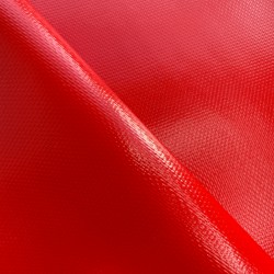 Ткань ПВХ 600 гр/м2 плотная, Красный (Ширина 150см), на отрез  в Азове
