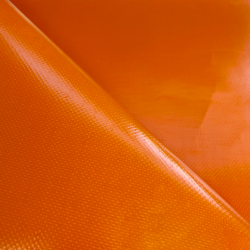 Ткань ПВХ 450 гр/м2, Оранжевый (Ширина 160см), на отрез  в Азове